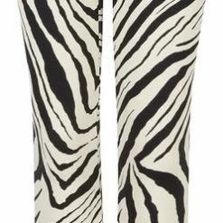 Korting ⭐ Ambika Flared Broek - Zebra Maat L - W: 40 L: 34 - Flared Legging Wijde Pijpen - Beige Zwart 🛒