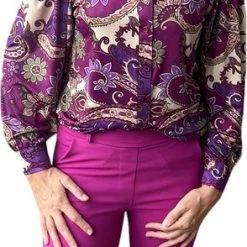 Flash-uitverkoop 🧨 Merkloos Iz Naiz Travel Blouse Mao Paisley Purple Maat M 🔥 -dameskleding Verkoop 294x840 3
