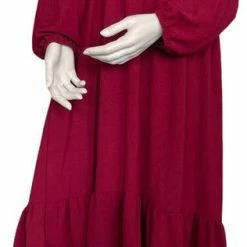 Beste recensies van 😀 Merkloos Lange Jurk- Hijab Jurk- Oversized Jurk- Abaya Kleding 203- Bordeaux Kleur- One Size 44/48- Lengte 140 Cm ✨