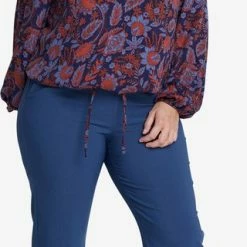 Promo 👍 EVIVA - Broek Met Wijde Pijpen - Donkerblauw 🔥