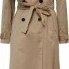 Begroting 😉 PIECES PCNIKKIE LONG TIE BELT TRENCHCOAT Dames Trenchcoat - Maat XL 🎉