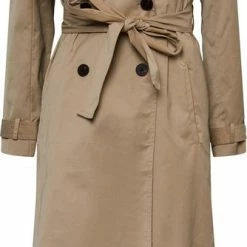 Begroting 😉 PIECES PCNIKKIE LONG TIE BELT TRENCHCOAT Dames Trenchcoat - Maat XL 🎉