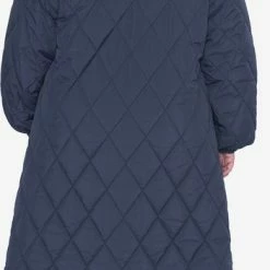 Hete verkoop 🤩 EVIVA - Lange Quilted Pufferjas Met Kap - Donkerblauw ⭐ -dameskleding Verkoop 351x840 2