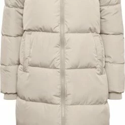 Korting ✔️ Pieces Jas Pcbee New Ultra Long Puffer Jacket 17127426 Birch Dames Maat - XS 🥰