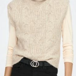 Beste deal ✨ JDY JDYSIGMA LIFE ROLL NECK CABLE VEST KNT Dames Trui - Maat XS 😍