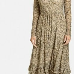 Goedkoop 😉 TAIFUN Dames Maxi-jurk Van Zachte Mesh Black Gemustert-46 😀 -dameskleding Verkoop 374x840