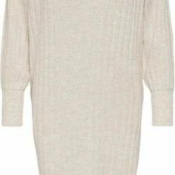 Beste Pirce ✔️ Only Jurk Onlnew Tessa L/s Midi V 👗 Dress Knt Noos 15236372 Pumice Stone/w. Melange Dames Maat - S 🥰 -dameskleding Verkoop 379x840 4