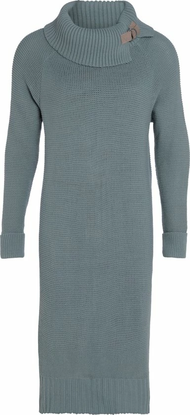 Nieuw ๐ Knit Factory Jamie Gebreide Dames Jurk - Stone Green - 40/42 - Knielengte - Met Opstaande Kraag ๐ 1 Nieuw ๐ Knit Factory Jamie Gebreide Dames Jurk - Stone Green - 40/42 - Knielengte - Met Opstaande Kraag ๐