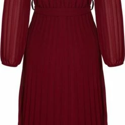 Flash-uitverkoop ⭐ Cassis Lange, Effen Plisséjurk Met Juweeldetail Aan De Hals 🎉 -dameskleding Verkoop 392x840