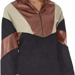 Coupon 🔥 Merkloos MKL- Dames Trui - Stoffen Suède Zwart/ Roze BRUNETTE Blouse Casual Kleding- Voor Feest, Lounge, Werk - Braziliaanse Blouse Coltrui Met Lange Mouwen Samengesteld Uit Stoffen Roze Brunette Zwart/ Gewalst Goud/ Beige- Dames Trui Langemouw - Maat M 🤩 -dameskleding Verkoop 392x840 3