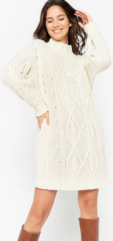Uitgang β¨ LOLALIZA Gebreide Trui-jurk - Ecru - Maat XL 𧨠1 Uitgang β¨ LOLALIZA Gebreide Trui-jurk - Ecru - Maat XL π§¨