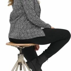 Gloednieuw ⌛ Zoso Blazer Tessa Printed Blazer 224 Black/offwhite Dames Maat - L 🔥 -dameskleding Verkoop 396x840 4