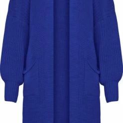 Beste deal 😀 Dressqode Gebreid Maxi Vest Kobalt 🧨