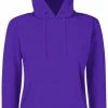 Nieuw 🎁 Fruit Of The Loom Vrouwen Dames Fit Sweatshirt Met Capuchon / Hoodie (Paars) 🔔