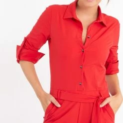 Nieuw 🧨 Rode Jumpsuit Van Je M'appelle - Dames - Travelstof - Maat L - 3 Maten Beschikbaar 🎉 -dameskleding Verkoop 436x840 2