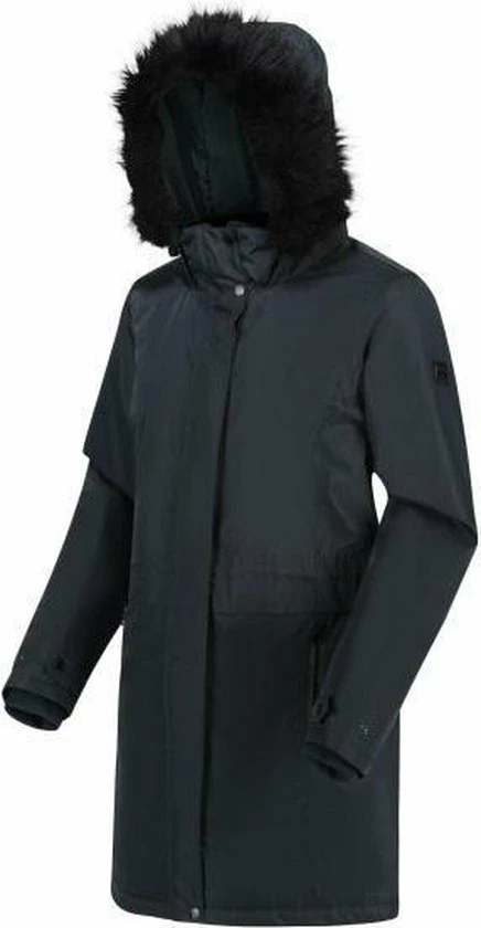 Begroting ✨ Lexis Waterdichte, Geïsoleerde Parka Jas Met Capuchon Met Rand Van Imitatiebont Van Regatta Voor Dames, Outdoorjas, Zwart 🎁 8 Begroting ✨ Lexis Waterdichte, Geïsoleerde Parka Jas Met Capuchon Met Rand Van Imitatiebont Van Regatta Voor Dames, Outdoorjas, Zwart 🎁 - Afbeelding 8