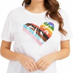Korting 💯 Guess Ss Rainbow Street Tee Tops & T-shirts - Wit ⌛ -dameskleding Verkoop 441x840