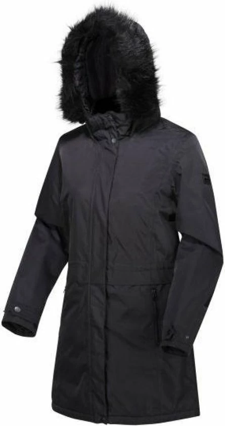 Begroting ✨ Lexis Waterdichte, Geïsoleerde Parka Jas Met Capuchon Met Rand Van Imitatiebont Van Regatta Voor Dames, Outdoorjas, Zwart 🎁 5 Begroting ✨ Lexis Waterdichte, Geïsoleerde Parka Jas Met Capuchon Met Rand Van Imitatiebont Van Regatta Voor Dames, Outdoorjas, Zwart 🎁 - Afbeelding 5