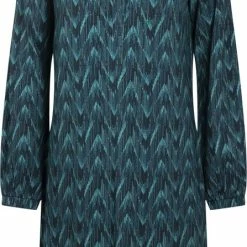 Beste deal ❤️ Zoso 224 Alya Viscose Printed 👗 Dress Petrol/Black 👍