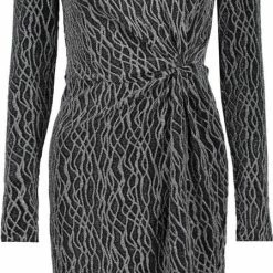 Aanbiedingen 🧨 Vero Moda Jurk Vmkanz Ls Abk Knot 👗 Dress Jrs 10277560 Black/silver Lur Dames Maat - M 🔥