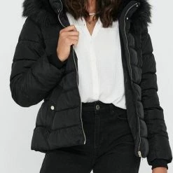 Promo 🧨 ONLY ONLCAMILLA QUILTED FURHOOD JACKET CC OTW Dames Jas - Maat XS 🛒 -dameskleding Verkoop 456x840 3