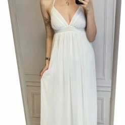 Korting ⌛ Produkt John Zack - Elegante Witte Maxi Boho Chiffon / L 🥰 -dameskleding Verkoop 464x840 3