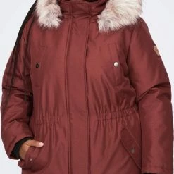 Flash-uitverkoop 😉 Only Carmakoma Carirena Parka/jas Bordeaux Rood Maat M 46/48 ✔️ -dameskleding Verkoop 468x840 3