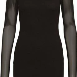 Aanbiedingen 🧨 NOISY MAY NMSTINE L/S MIX 👗 DRESS Dames Jurk - Maat S 😀