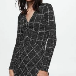 Beste recensies van 😍 Mango Jurk Geruite Gebreide Jurk 37087763 99 Dames Maat - L 🌟 -dameskleding Verkoop 480x840