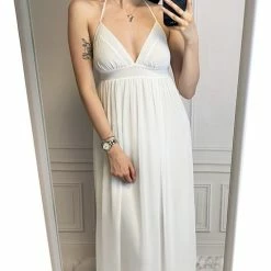 Korting ⌛ Produkt John Zack - Elegante Witte Maxi Boho Chiffon / L 🥰 -dameskleding Verkoop 480x840 6