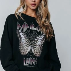 Flash-uitverkoop 🛒 Colourful Rebel Papillon Lune Trui Zwart Dames - Loose Fit - Katoen - S 🤩