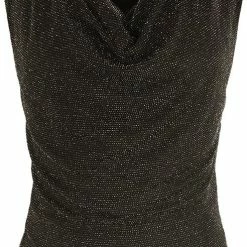 Groothandel 🔔 Sisters Point - Glitter Top Cacho - Zwart Goud - Maat S 🎉