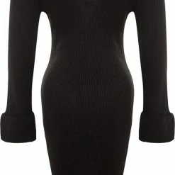 Goedkoopste ⌛ Trendyol Vrouwen Standaard V-hals Bodycon Plus Size Jurk 👏 -dameskleding Verkoop 498x840 2