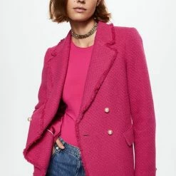 Flash-uitverkoop 😉 Mango Blazer Tweed Blazer Met Knopen 37094391 88 Dames Maat - XXL ✨