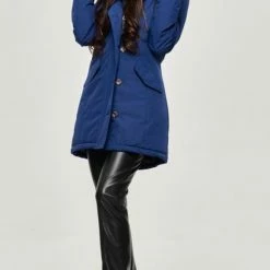 Beste Pirce ❤️ Merkloos Winter Jack Sandra Met Bont Kobaltblauw Maat XXL ✔️