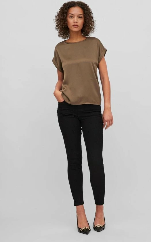 Korting ๐ Vila VIELLETTE SS SATIN TOP - Crocodilee Brown โญ 9 Korting ๐ Vila VIELLETTE SS SATIN TOP - Crocodilee Brown โญ - Afbeelding 9