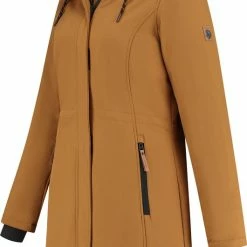 Kopen 🔔 Travelin' Jack Elin Dames Softshell Jas Parka Lang - Bruin - Maat 38 🧨