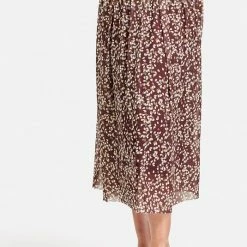 Top 10 🥰 TAIFUN Dames Uitlopende Midirok Met Elastische Band Taupe Gemustert-42 🧨