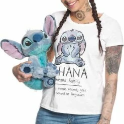 Begroting 🔔 Disney Lilo & Stitch Dames Tshirt -XL- Ohana Means Family Wit 🔔