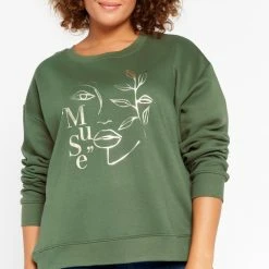 Aanbiedingen 🎉 LOLALIZA Sweater Met Artwork - Khaki - Maat XL 🎁 -dameskleding Verkoop 541x840 7