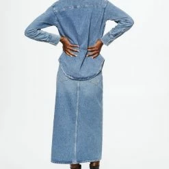 Groothandel 😉 Mango Blouse Katoenen Denim Overhemd 37075956 Tejano Medio Dames Maat - M 👍 -dameskleding Verkoop 546x840 6