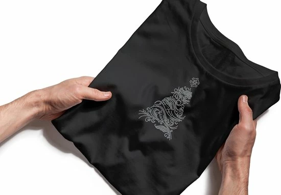 Nieuw ✨ Gildan Kerst T-shirt Dames Met Glinsterende Kerstboom In Abstracte Lijnen– Maat L - Zwart ❤️ 3 Nieuw ✨ Gildan Kerst T-shirt Dames Met Glinsterende Kerstboom In Abstracte Lijnen– Maat L - Zwart ❤️ - Afbeelding 3