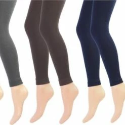 Flash-uitverkoop 🌟 Merkloos 3 Stuks Dames Thermo Legging - Antraciet-Bruin-Marine - Maat L/XL 😍