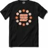 Goedkoop 🔥 T-SHIRT KNALLER Flower Power Good Vibes Only - T-Shirt - Heren - Zwart - Maat S ⌛