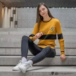 Groothandel ✔️ Cinereplicas Harry Potter - Hufflepuff / Huffelpuf Quidditch Sweater / Zwerkbal Trui / Trui-M 🛒 -dameskleding Verkoop 550x550