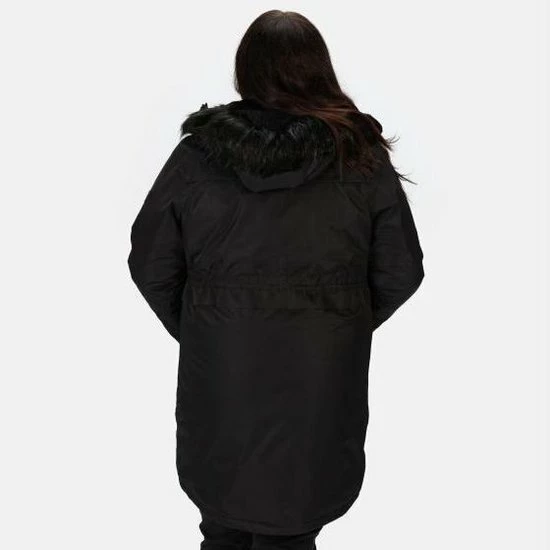 Begroting ✨ Lexis Waterdichte, Geïsoleerde Parka Jas Met Capuchon Met Rand Van Imitatiebont Van Regatta Voor Dames, Outdoorjas, Zwart 🎁 6 Begroting ✨ Lexis Waterdichte, Geïsoleerde Parka Jas Met Capuchon Met Rand Van Imitatiebont Van Regatta Voor Dames, Outdoorjas, Zwart 🎁 - Afbeelding 6