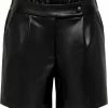 Promo ⭐ Jacqueline De Yong Broek Jdyamalie Faux Leather Shorts Wvn 15257683 Black Dames Maat - W38 ⭐