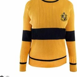 Groothandel ✔️ Cinereplicas Harry Potter - Hufflepuff / Huffelpuf Quidditch Sweater / Zwerkbal Trui / Trui-M 🛒