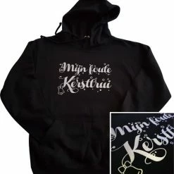 Goedkoopste 🥰 AWDis Just Hoods Zwarte Hoodie Met "Mijn Foute Kersttrui" - Zilver Glitter - Maat 5XL - Kerst, Kerstmis, Fout, Kerstfeest, Kerstmis, Trui, Kerstdiner, Aankleding, XXXXXL ❤️