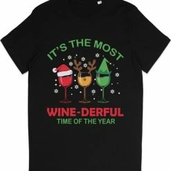 Aanbiedingen 💯 Stanley/Stella Dames En Heren T 👚 Shirt Kerstmis - Zwart - Maat M 👍